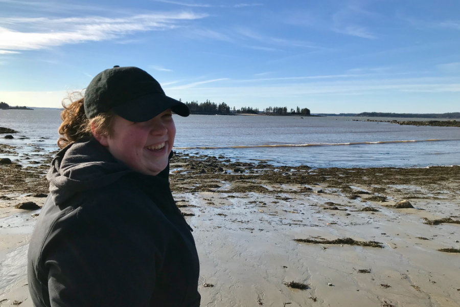 winter beach walk