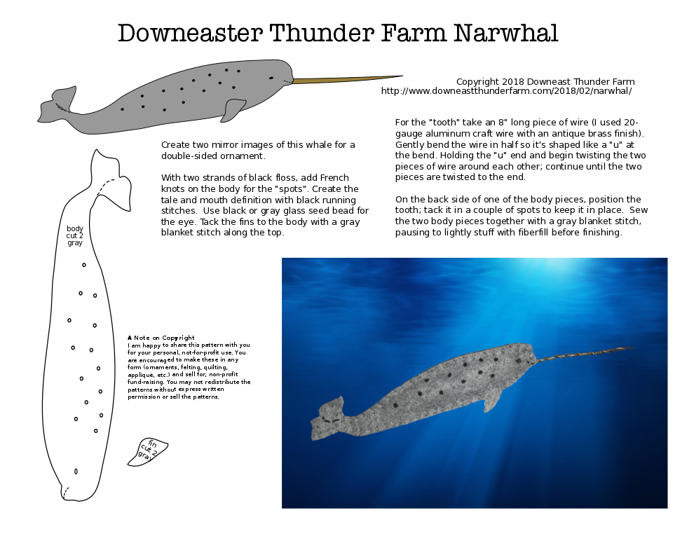 narwhal printable pattern