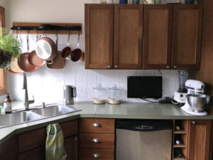 tin tiled back splash