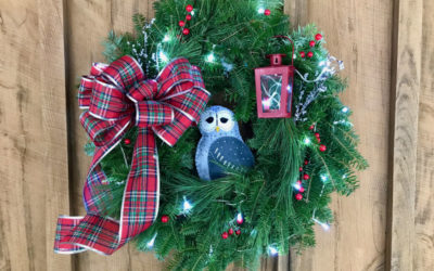 Joyful Owl Christmas Wreath