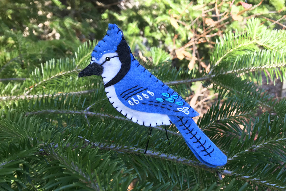 felt blue jay pattern