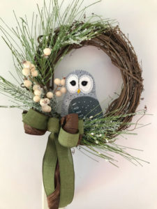 Susan's Joyful Owl Winter Wreath