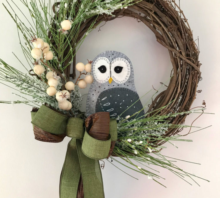 Susan’s Joyful Owl Winter Wreath