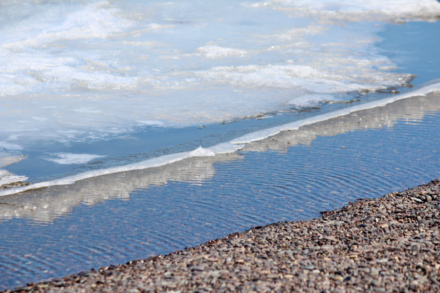 melting ice at Jasper Beach