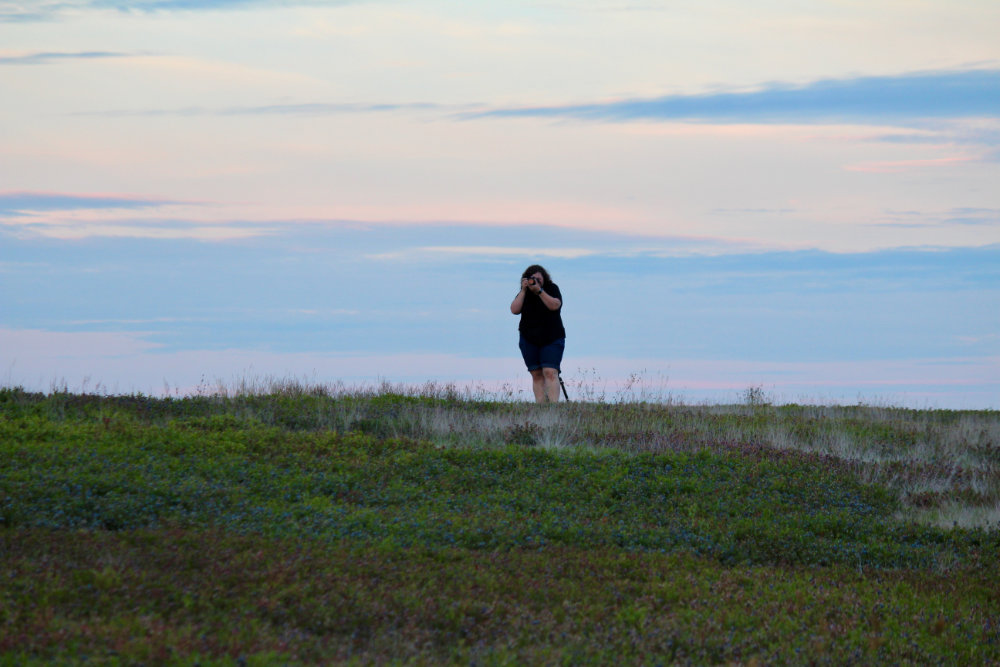 Hannah photographing the barrens