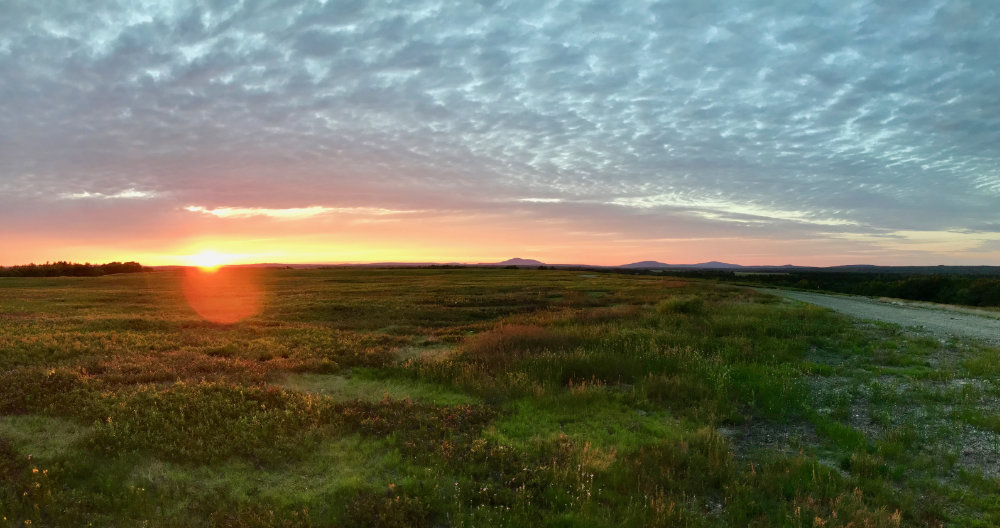 sunset with lens flare of the barrens