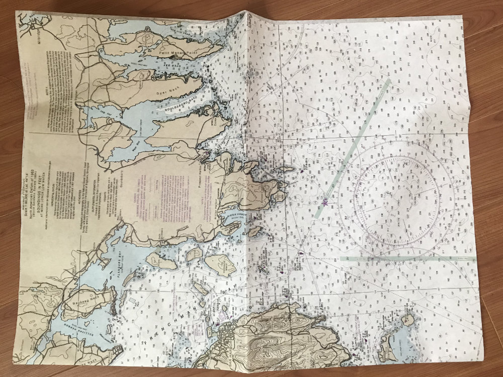 custom printed tissue paper with nautical chart