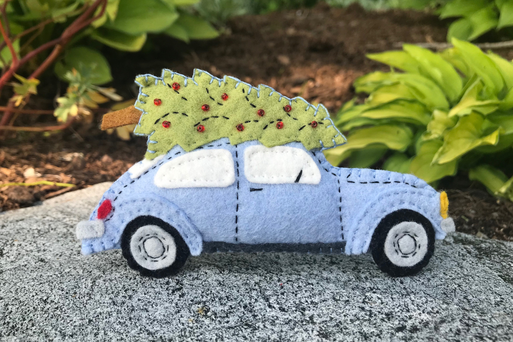 felt volkswagen christmas ornament