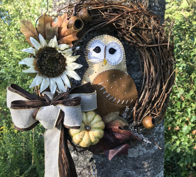 An Autumn Joyful Owl Wreath