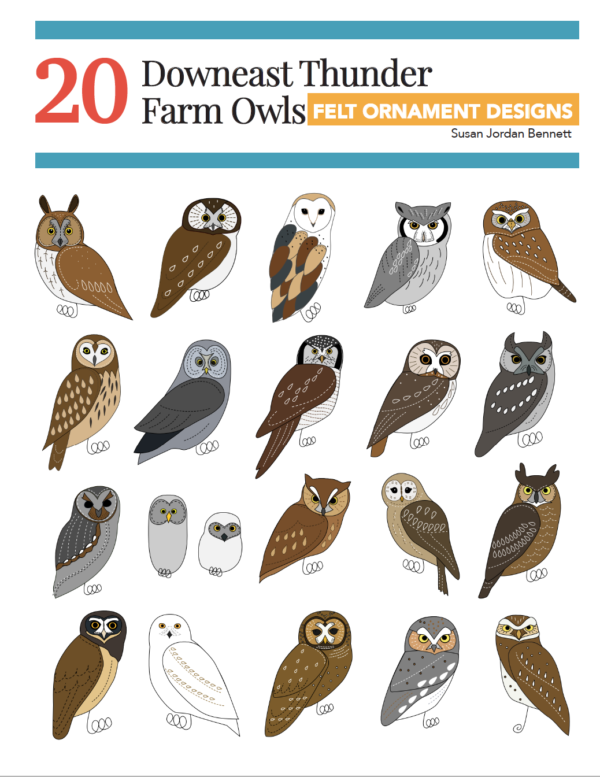 Downeast Thunder Farm Owls: Felt Ornament Designs