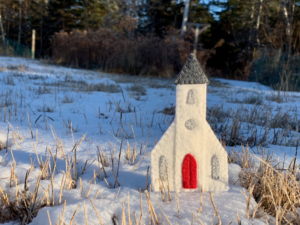 Little White Church Felt Ornament