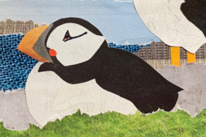 Torn Paper Puffin Collage