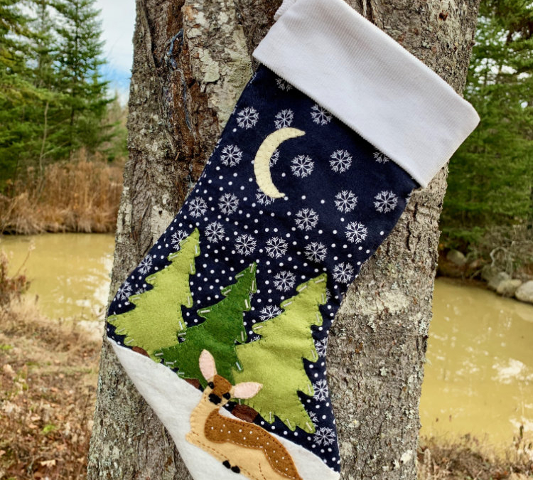White-tail Deer Fawn Christmas Stocking