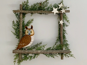 Enchanting Winter Woodland Owl Wreath from Downeast Thunder Farm