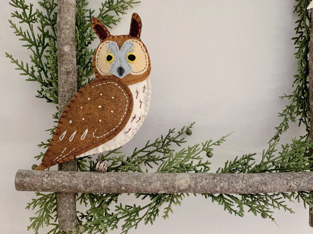 Enchanting Winter Woodland Owl Wreath from Downeast Thunder Farm