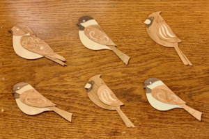 wood veneer cricut birds