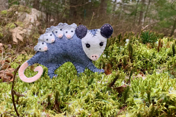 opossum felt ornament