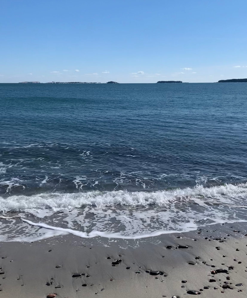 roque bluffs beach in March