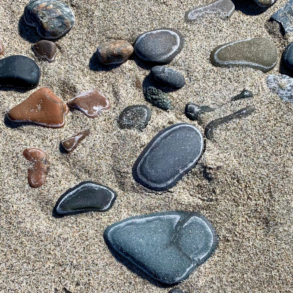 rocks on winter beach