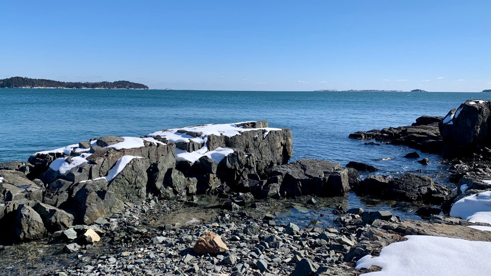 maine beach in March