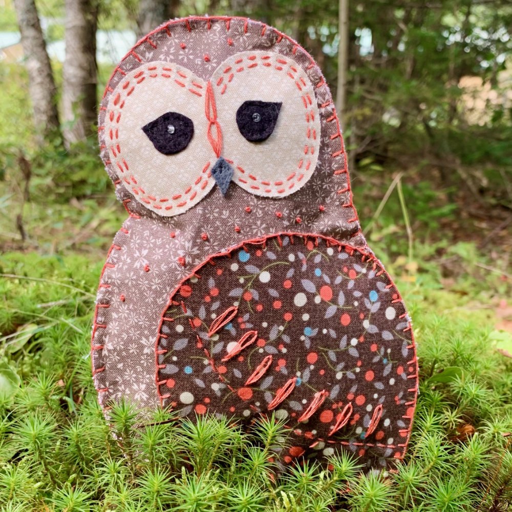 shabby chic owl salmon