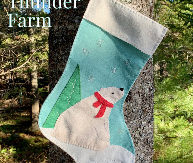 Downeast Thunder Farm Polar Bear Christmas Stocking