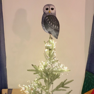 joyful owl tree topper - free pattern