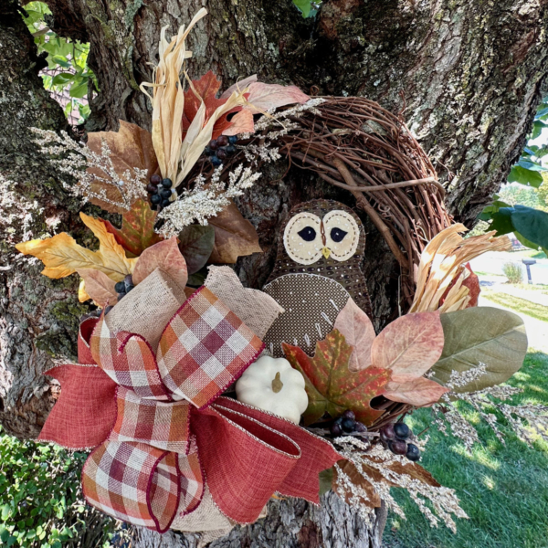 Shabby Chick Autumn Joyful Owl Wreat