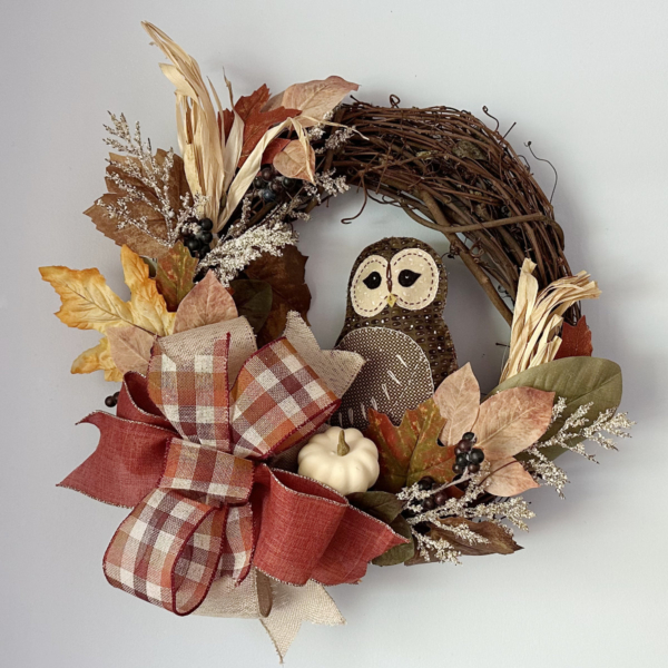 Shabby Chick Autumn Joyful Owl Wreat