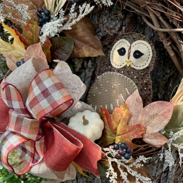 Shabby Chick Autumn Joyful Owl Wreat