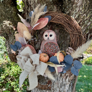 Shabby Chick Autumn Joyful Owl Wreath