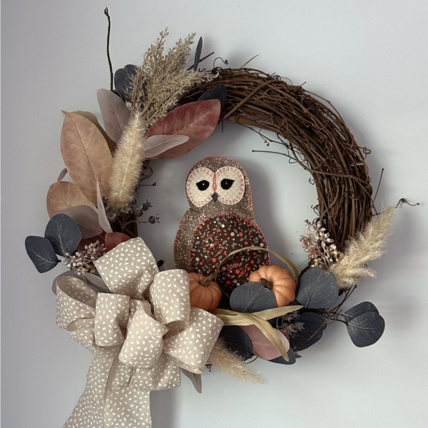 Shabby Chick Autumn Joyful Owl Wreath