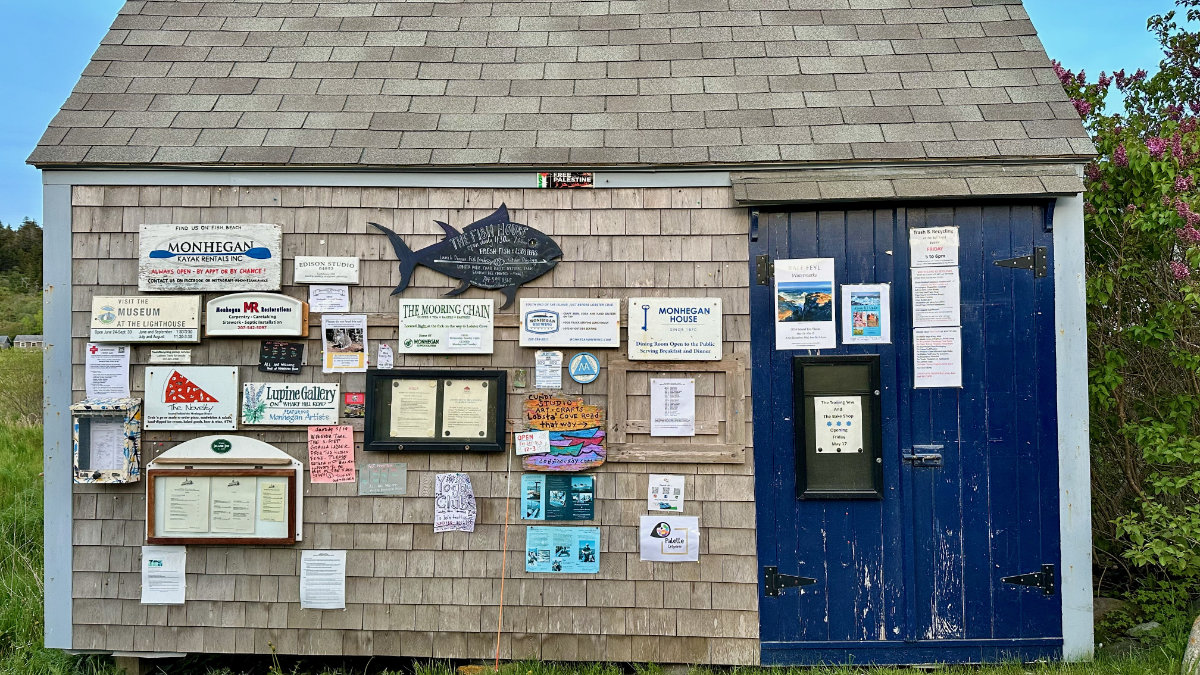 Monhegan Town bulletin board