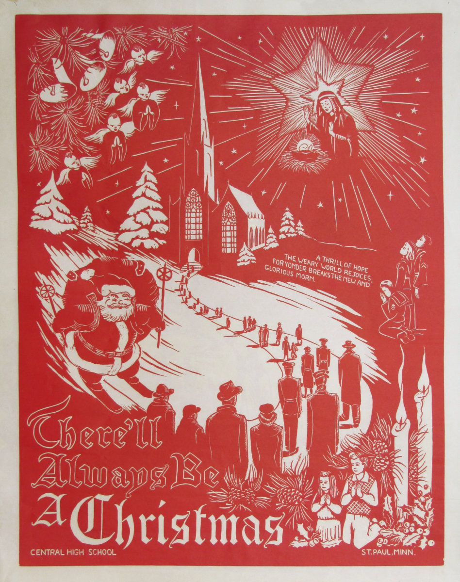 Christmas Linoblock Print